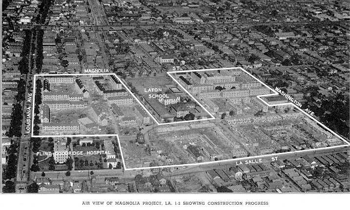 Magnolia Project at construction and site plan (1941) (Source: Louisiana National Historic Register)