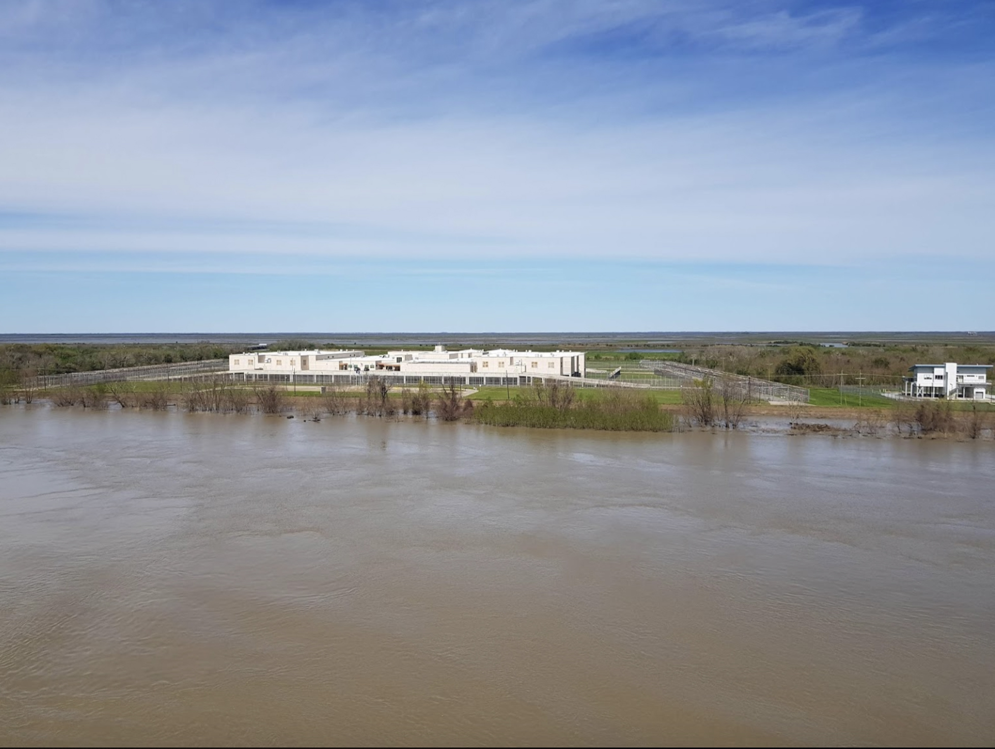 The Plaquemines Parish Detention Center was rebuilt on the same Louisiana marsh for $105 million after Hurricane Katrina destroyed the original building. (Map data © March 2019 Google, Image uploaded by nomad)