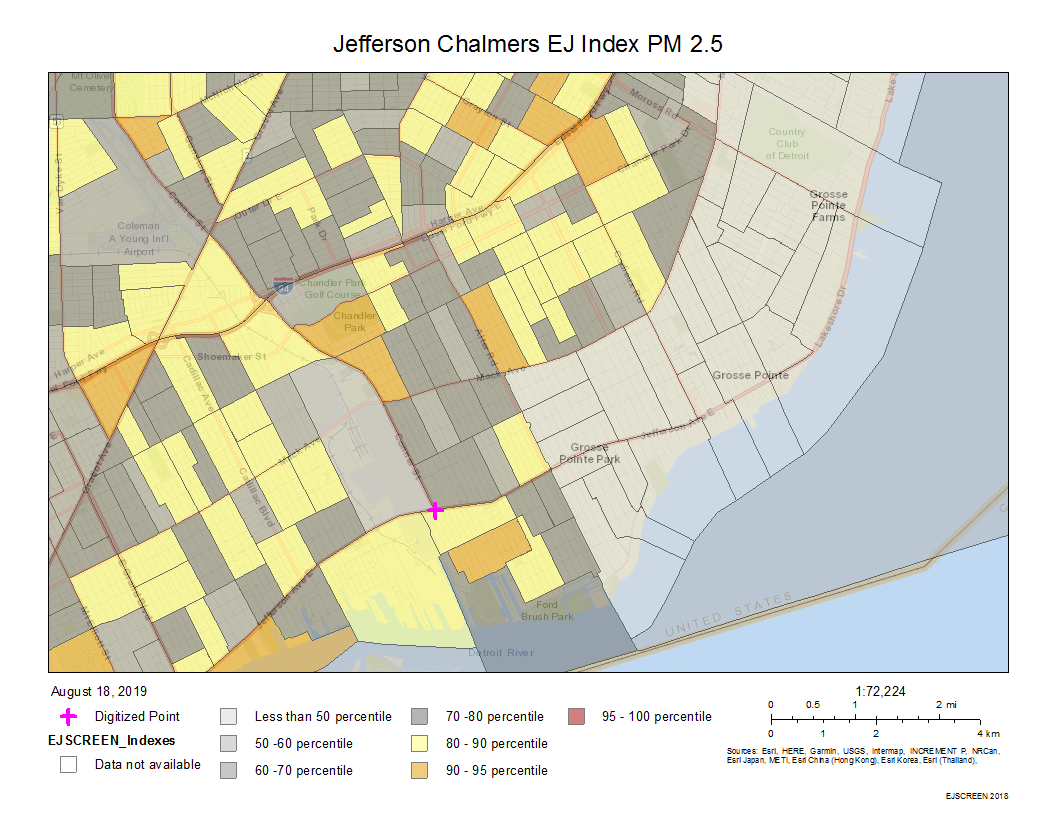 Environmental justice index for particulate matter in the Jefferson Chalmers neighborhood